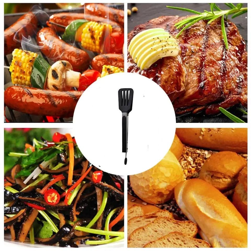 Silicone Non Stick Food Tong, Silicone Food Meat Salad Clamp, BBQ Bread Serving Cooking Clip, Foldable Barbecue Baking Tongs, Nylon Shank Dessert Tweezer Cooking Clamp, Heat-Resistant Bread Steak Serving Clips