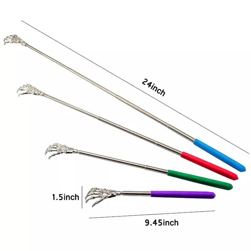 Stainless Steel Telescopic Back Scratcher, Claw Portable Massager, Anti Itch Self Massager, Hackle Hand Telescopic Back Scratcher,  Bear Claw Extendable Telescoping Itch Sticks