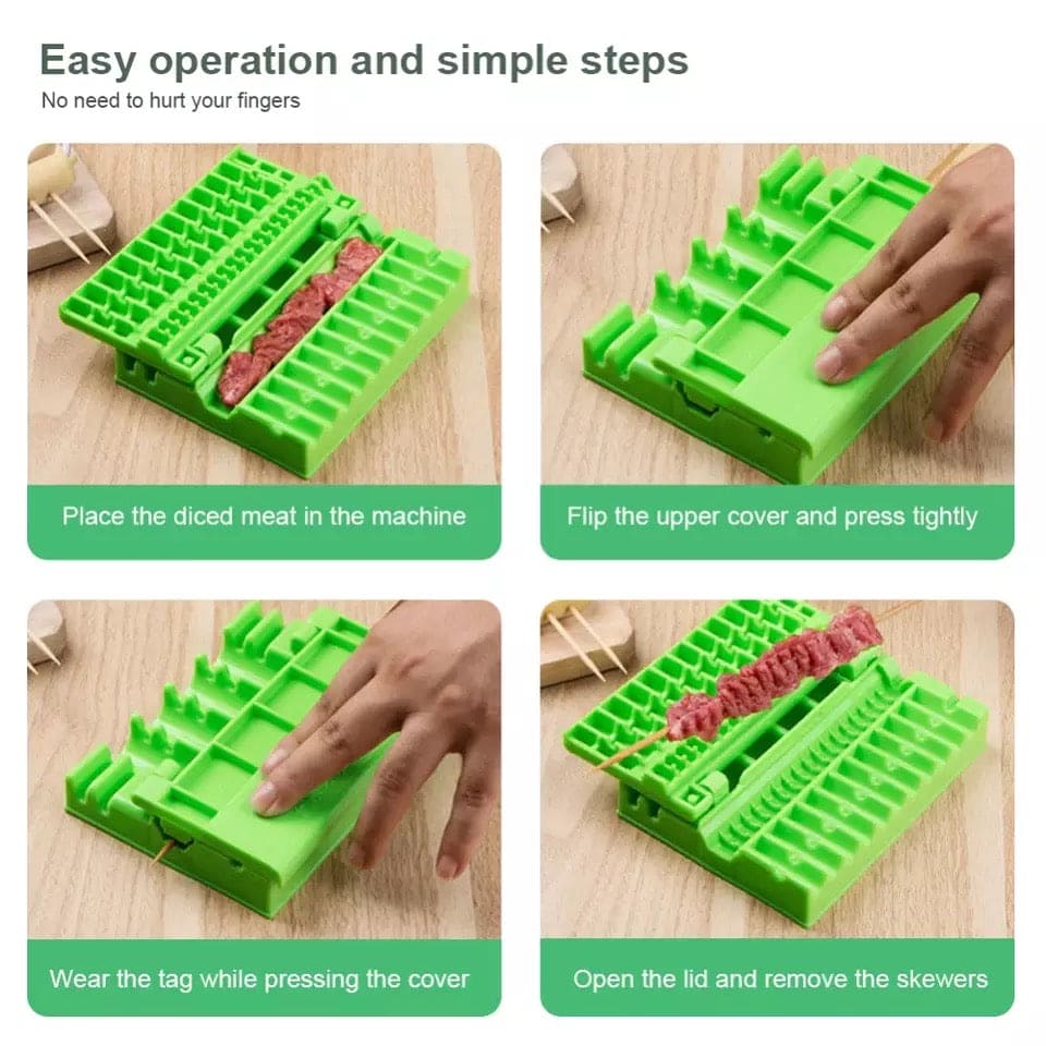 BBQ Stringing Machine, Multifunction Quickly Skewer Machine, Artifact Mutton Shashlik Skewer, BBQ Barbecue Stringing Machine, Outdoor Barbecue Supplies Accessories Barbecue Gadgets