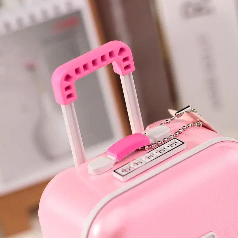 Baby Rolling Suitcase Music Box, Classic Spin Dancer Ballet Trolley Luggage Music Box, Creative Suitcase Style Music Jewellery Cosmetics Storage Box, Girl Music Suitcase Style Music Box, Student Plastic Children Girl Jewellery Box