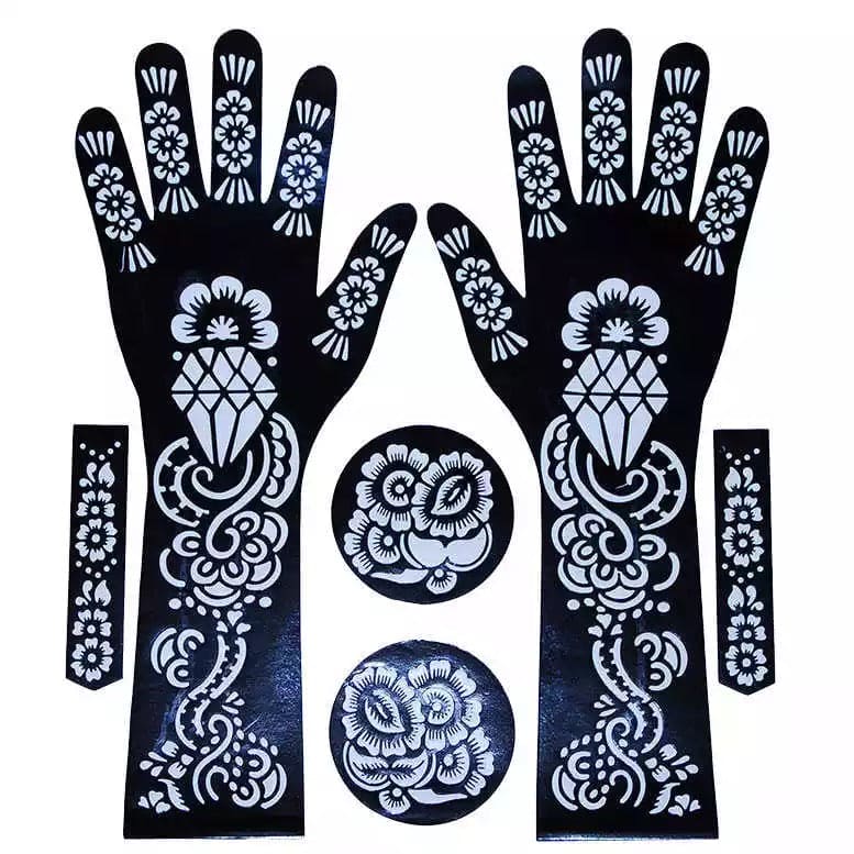 Professional Henna Stencil Temporary Hand Tattoo, Body Art Sticker, Temporary Hand Mehndi Tattoo, Body Art Sticker, Wedding Tool Flower Tattoo Stencil