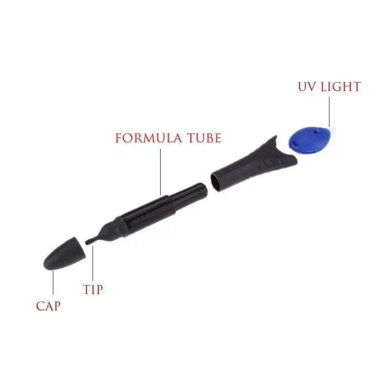Quick Fix Liquid Glue Pen, UV Light Repair Tool, Plastic Liquid Welding Compound, Hand Held Glue Pen with LED Light,  Portable Fiberglass Leather Applicator