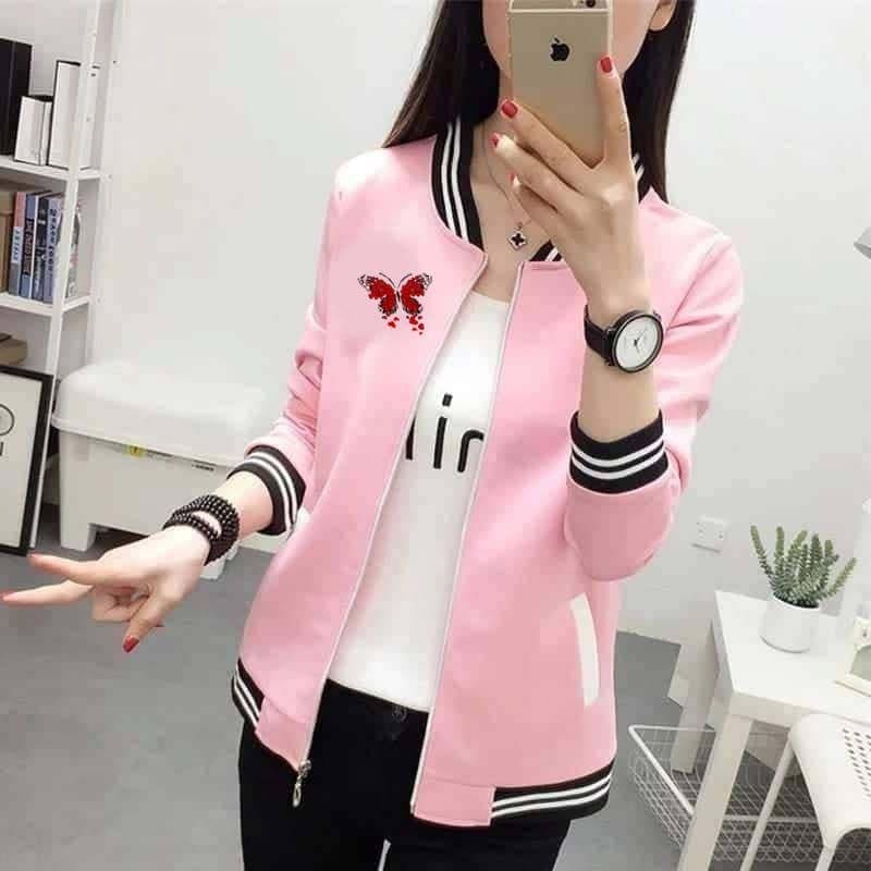 Winters Women's Bomber Jacket, Baseball Printed Zipper Jacket For Women, Casual Neck Fragrant Winter Coats For Women Long Sleeve Patchwork Coat