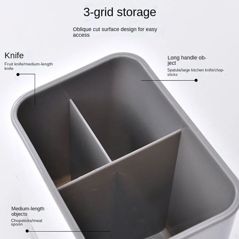 Double Layer Kitchen Cutlery Cage Rack, Multifunctional Drain Chopstick Cage, Cutlery Spoon and Fork Storage Box