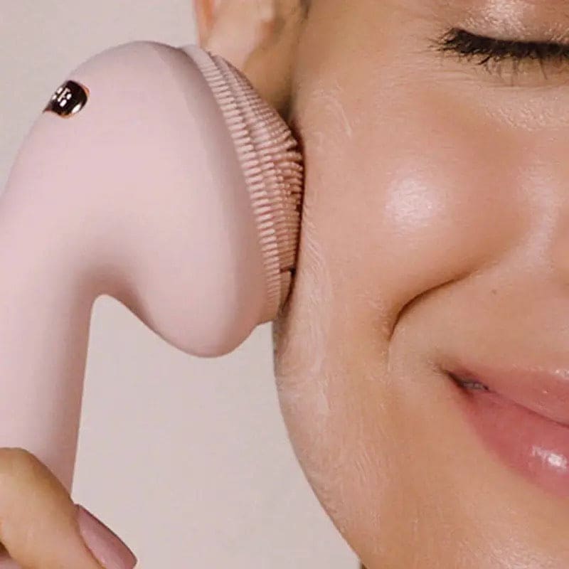 Electric Silicone Facial Brush Massager, USB Rechargeable Rose Electric Facial Cleanser,  Rotating Silicone Massager, Waterproof Sonic Vibration Cleanser, Deep Pore Cleansing Skin Massager, Vibrate Exfoliate Sonic Electric Facial Cleansing Brush