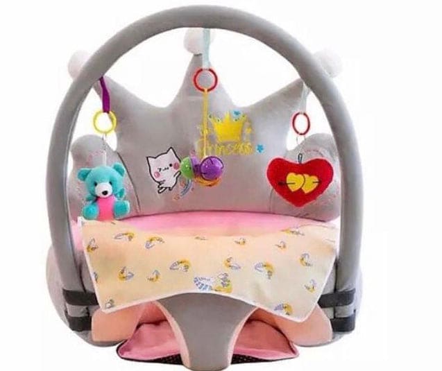 Crown Shaped Baby Back Seat Support Sofa, Cute Animal Baby Sofa Cover, Baby Learning Seat, Baby Sit Up Chair, Back Head Protector Baby Chair