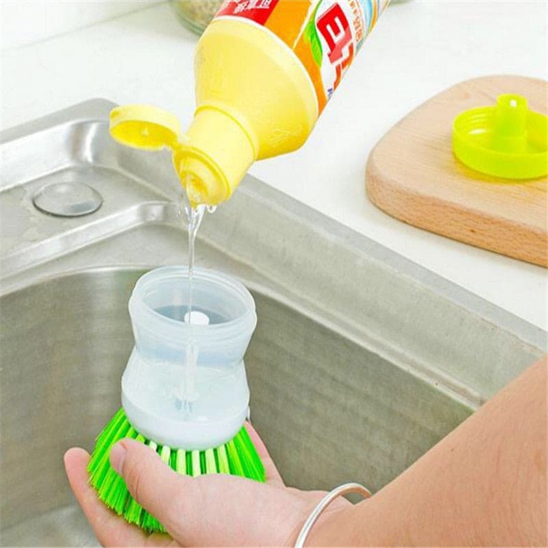 Soap Dispensing Palm Brush, Kitchen Cleaning Brush, Utensil Cleaner