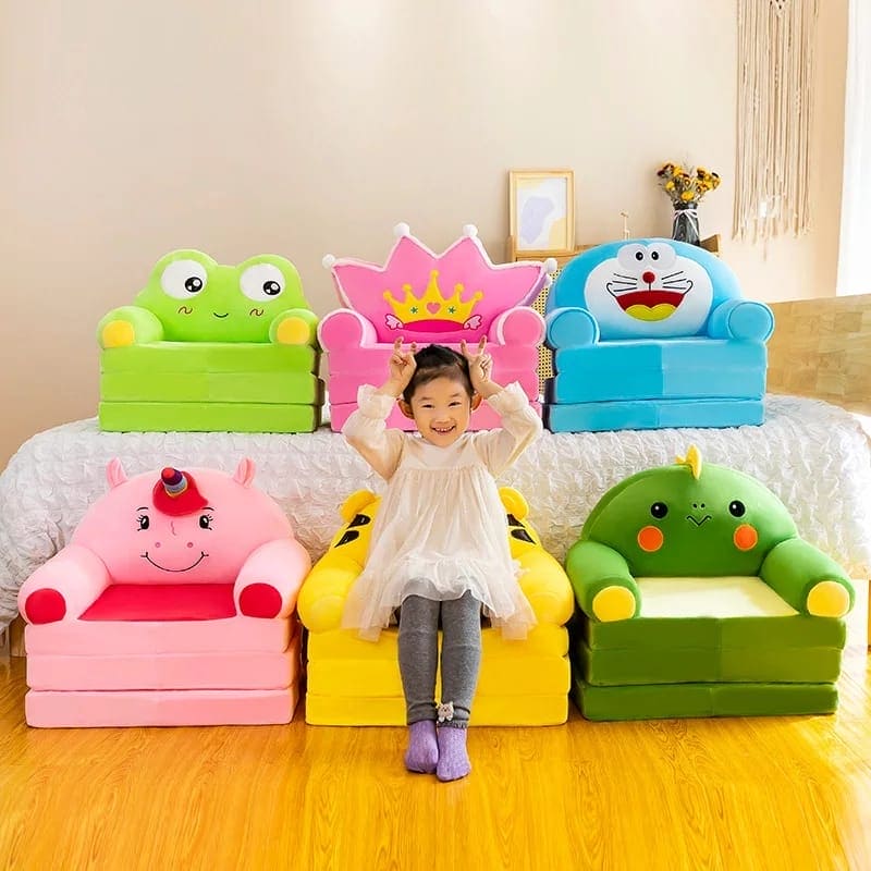 3 Layer Baby Sofa, Kids Folding Sofa Bed, Cute Cartoon Sofa For Kids