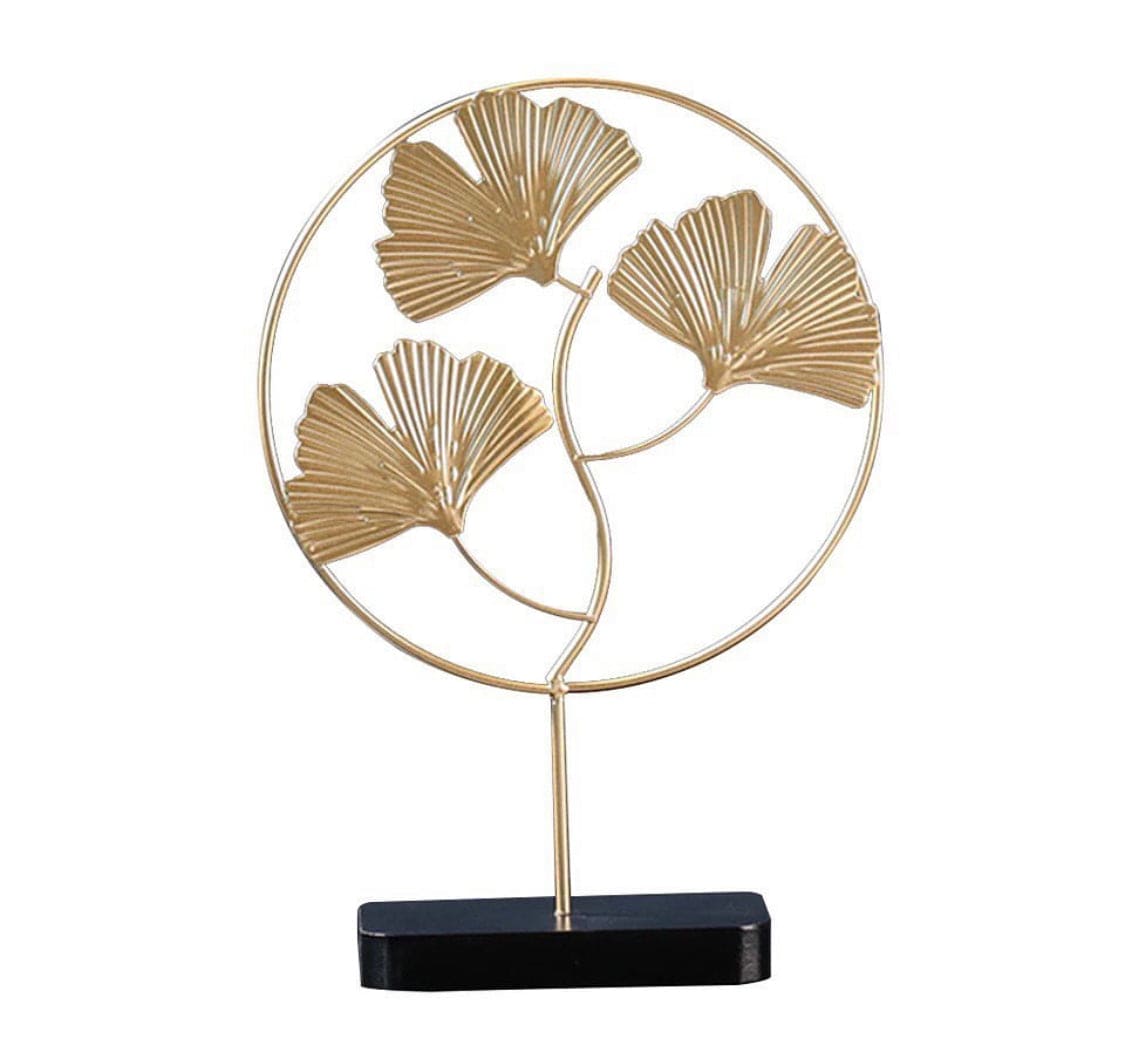 Metal Brass Golden Gingko, Mons tera Leaves Sculptor, Desktop Ornament Home Décor