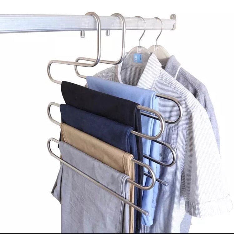 5 Layer Stainless Steel Hanger, Multi Layers Pants Hangers, Multi-purpose Clothes Hanger