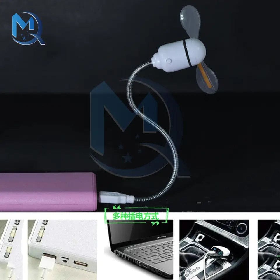Portable Colorful USB Fan, Mini Flexible Cooling Fan, USB Colorful Light Emitting Fan, Hand Mini Power USB Fan, Reading Lamp Repellent Cooling Fan