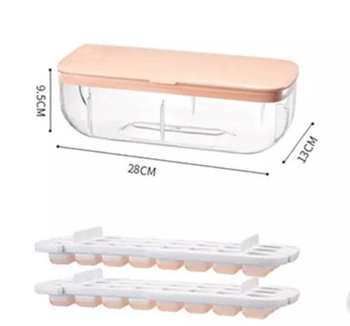 Press Type Ice Cube Maker, Silicon Ice Tray Making Molds, Creative Storage Box With Lid Trays, Square Cubic Container