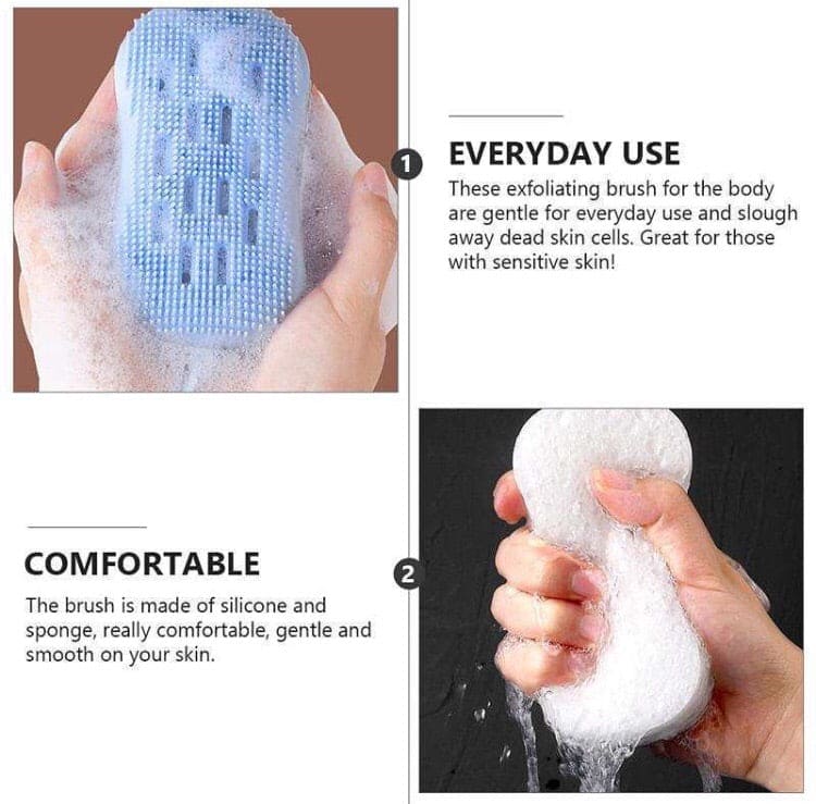 Multipurpose Bath Brush, Exfoliating Silicone Body Scrubber, Double-Sided Bath For Shower Body Brush