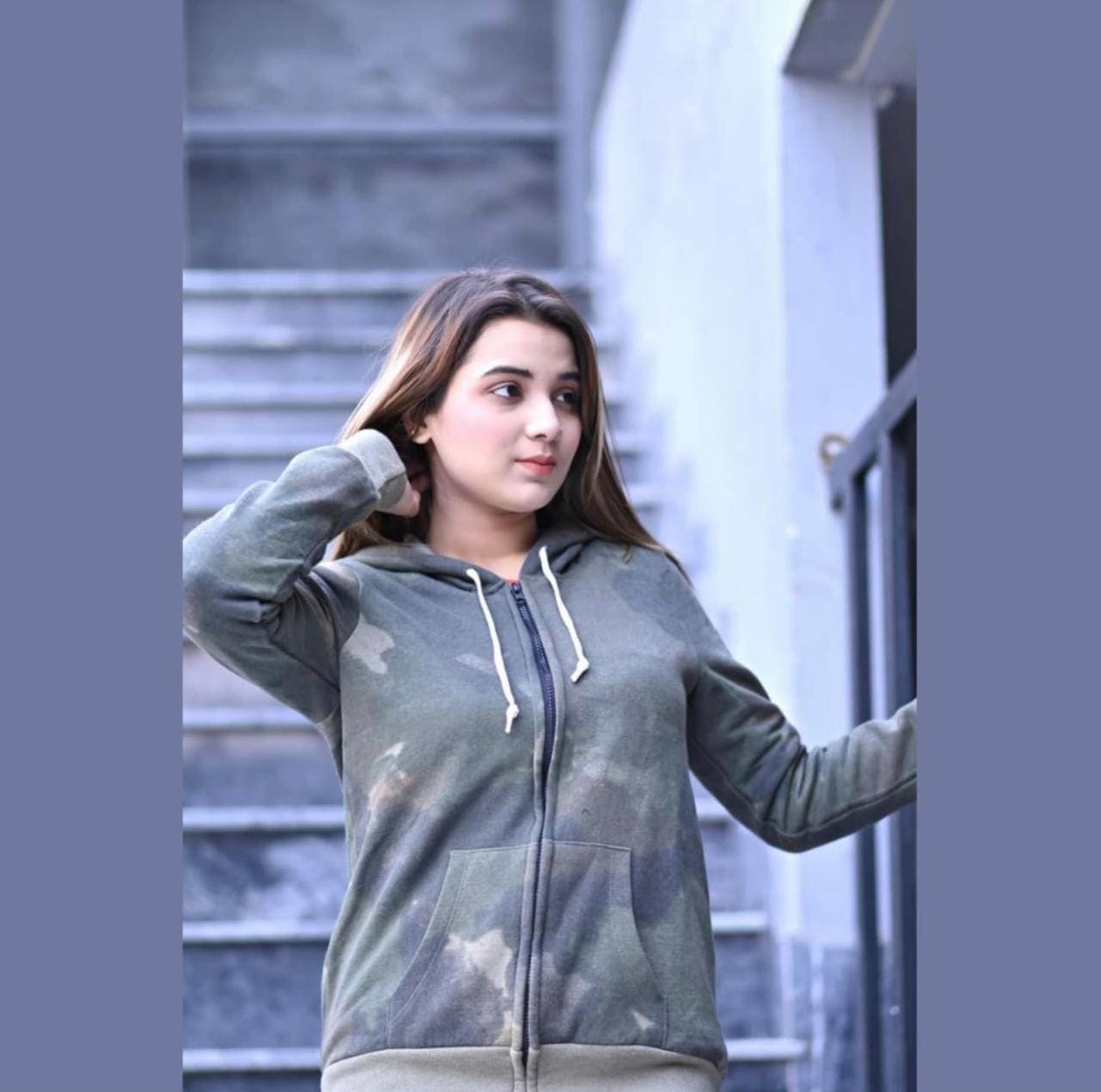 Camouflage Zipper Fleece Hoodie