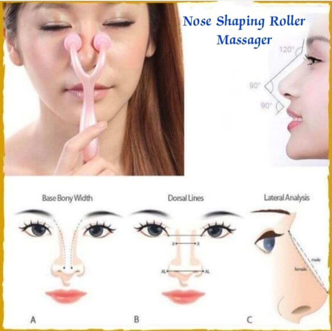 Nose Shape Roller, Beauty Nose Massager Clip, Nose Lifter Beauty Spa Health Care, Nose Massage Tools, Magic Nose Shaping Shaper, Nose Shaping Roller, Nose Slimmer