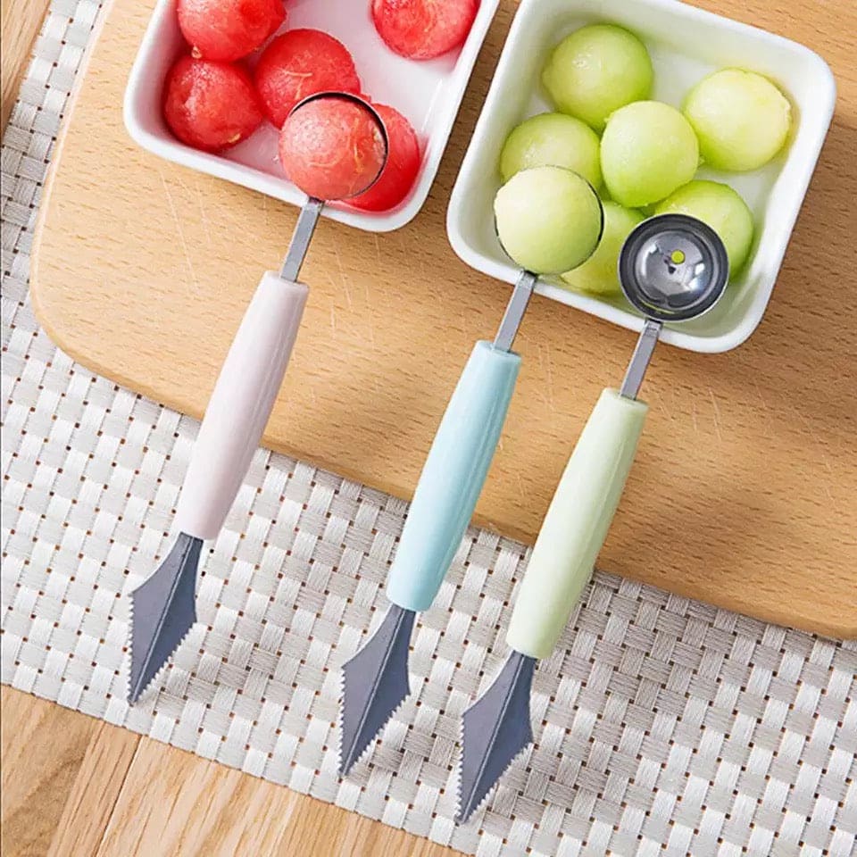 Curving Knife, Ice Cream Spoon DIY Assortment Baller, Fruit Digging Spoon Tool, Water Melon Craving Fruit Spoon