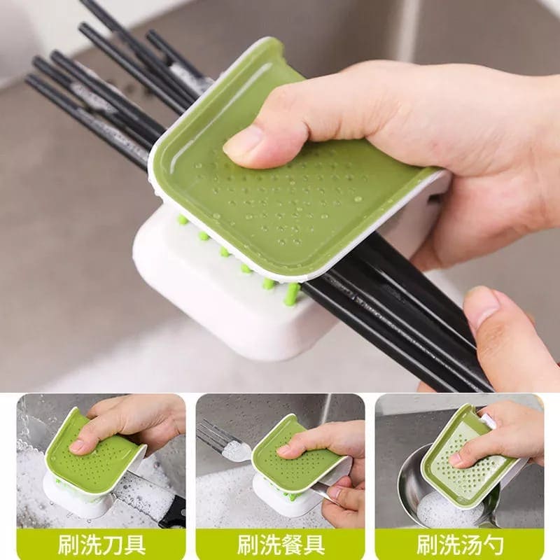 Cutlery Cleaning Brush, U-Shaped Cleaning Brushes, Double Sided Blade Brush, Multifunction Kitchen Knife Fork Chopsticks Tableware Cleaning Tool, Bristle Hand Guard Brush, Descaling Knife Pan Pot Cleaner, Kitchen Tableware Brush
