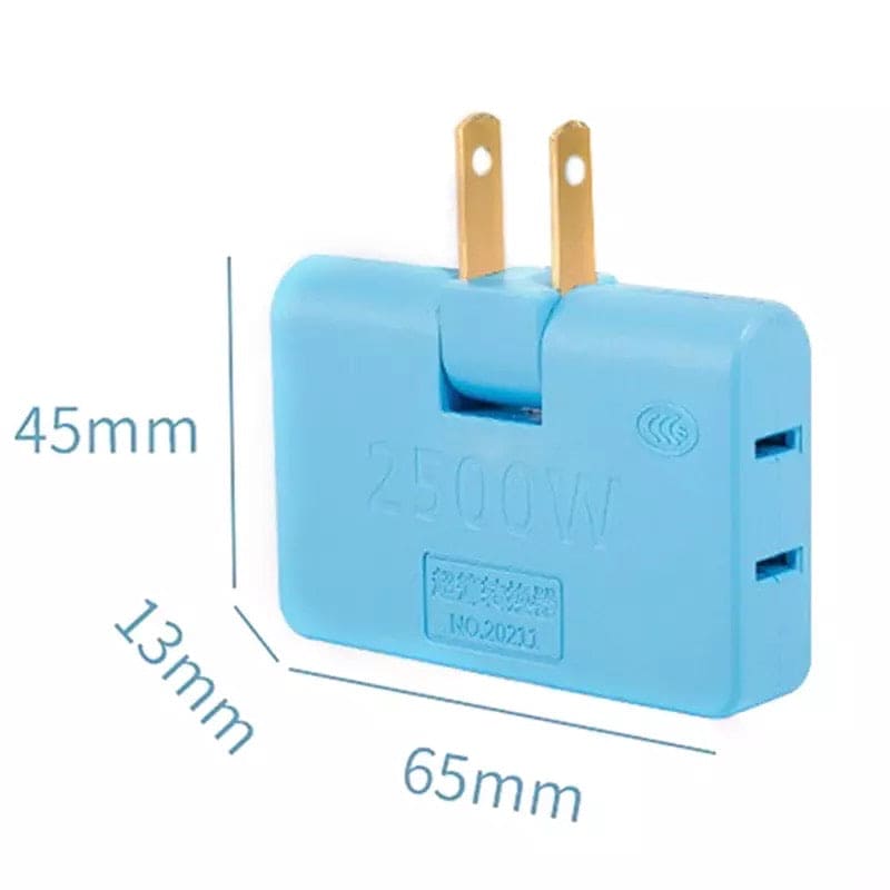 3 in 1 Extension Plug Adapter, 2-Prong Rotatable Socket Converter, 360˚ Degree Multi-Plug Ultra-Thin Foldable Charger Plug, Wireless Socket Adapter