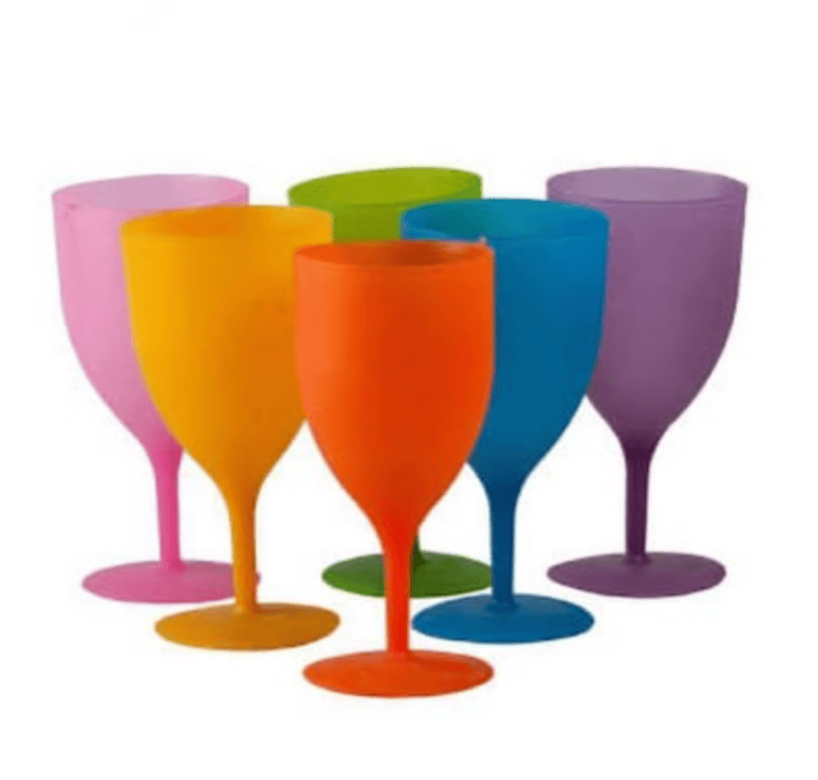 Set Of 6 Plastic Wine Glass