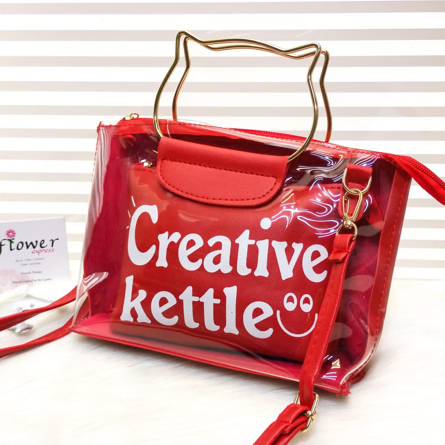 New Transparent Long Strap Jelly Metal Handle Girls Bags, Waterproof Transparent Handbags, Clear Shoulder Handbags For Ladies, Creative Kettle Hand Bag