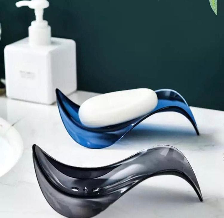 Transparent Wave Shaped Soap Holder With Drain, Creative Soap Dish Holder