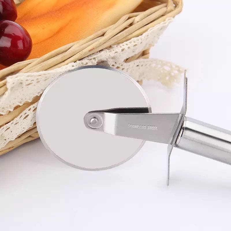 Stainless Steel Pizza Slicer, Pizza Knife Bread Cake Divider, Portable Pie Pizza Shovel Baking Accessories, Glad Pizza Cutter Wheel