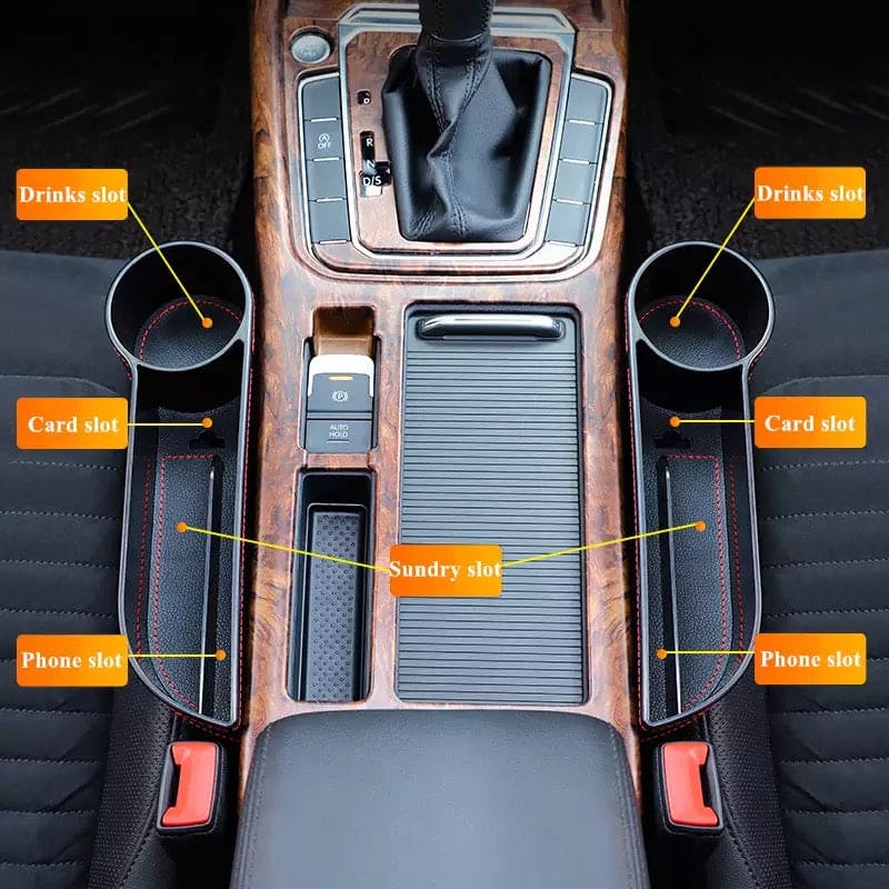 Set Of 2 Car Seat Storage Box, Car Slit Pocket, Left / Right Car Storage Box, Car Multifunctional Storage Box, Car Clearance Storage Box,  Car Pocket Organizer, Car Seat Organizer, Gap Filler Pocket