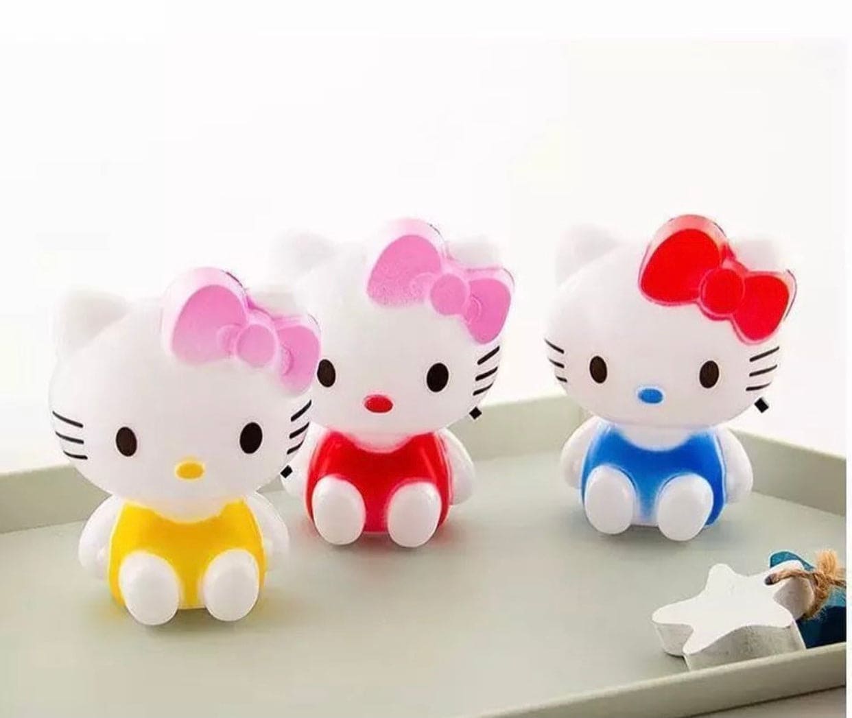 Hello Kitty Night Light, Cartoon Kitty Modeling Tri  Color LED Night Light, Eye Protection Plug Lamp