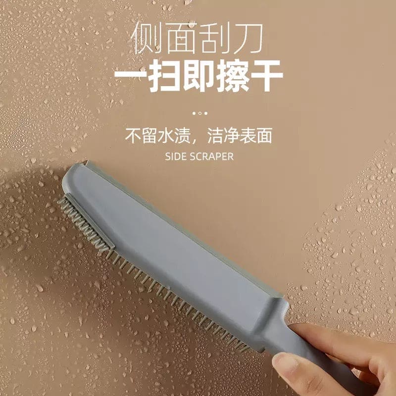 3 in 1 Countertop Cleaning Brush For Desktop, Glass Household Cleaning Supplies Floor Brush, Long Handled Tile Brush, Silicone Window Glass Groove Crevice Brush, Multifunctional Kitchen Stove Scraper, Bathtub Wall Brush Cleaning Tool