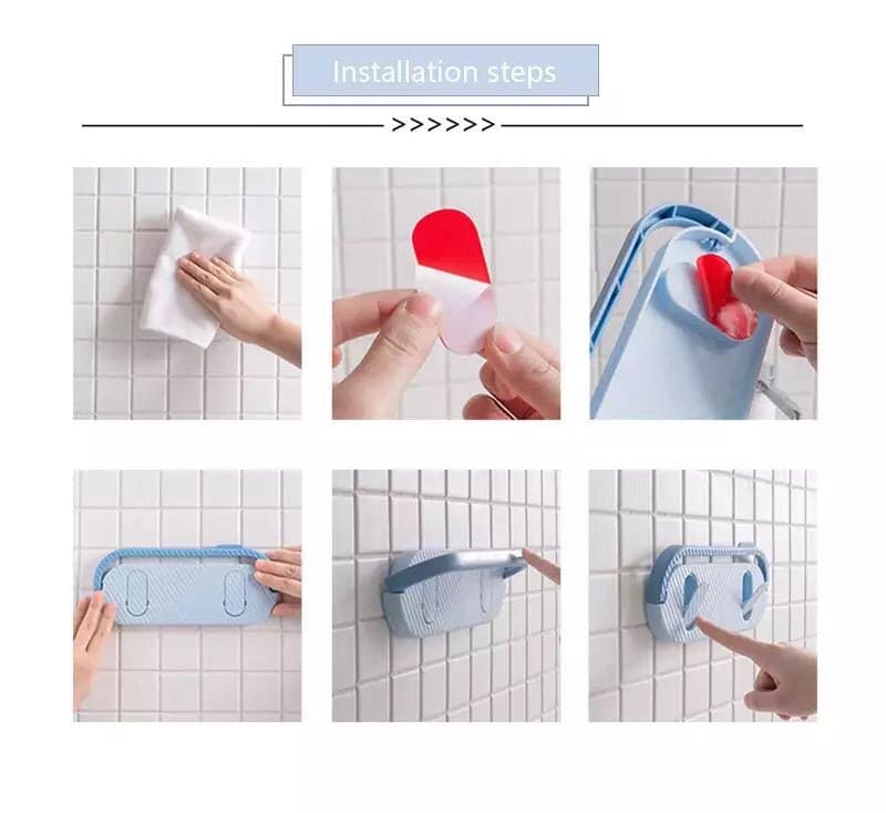 Bathroom Bath Ball Slipper Rack, Multifunctional Free Punch Wall Hanging Rack Towel Holder, Kitchen Grocery Holders