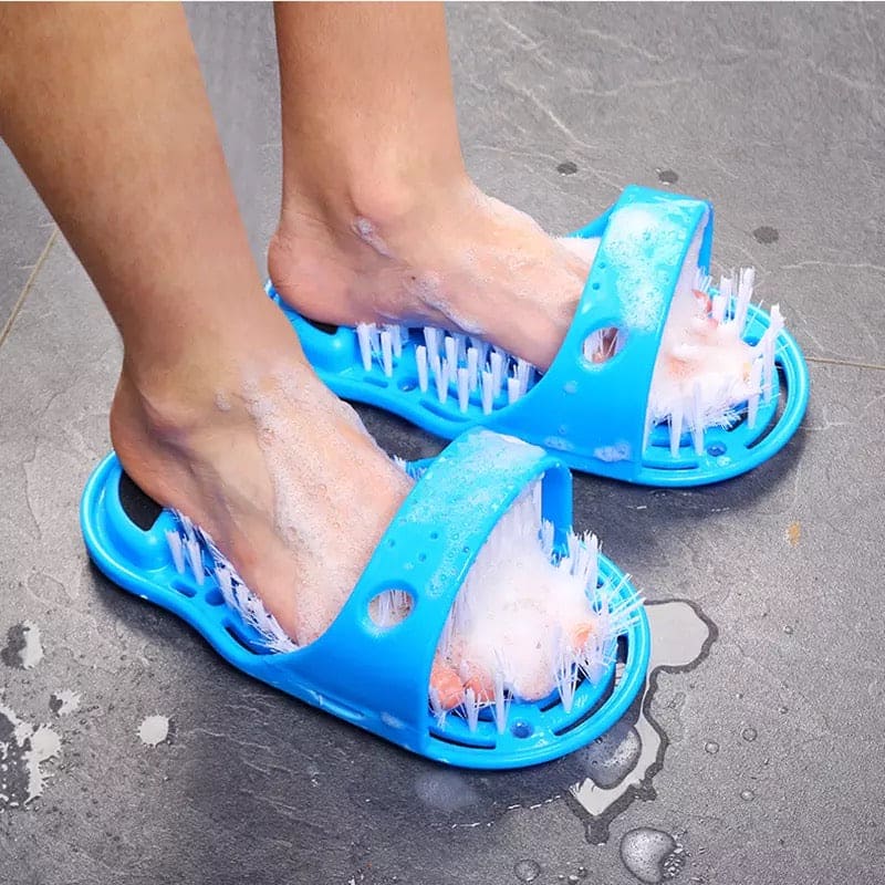 Bath Feet Slipper, Foot Cleaning Brush Slipper, Foot Scrubber Bath Shoe with Brush, Bathroom Massager Slipper, Room Foot Care Cleaning Scrubber Brushes, Pumice Stone Foot Scrubber