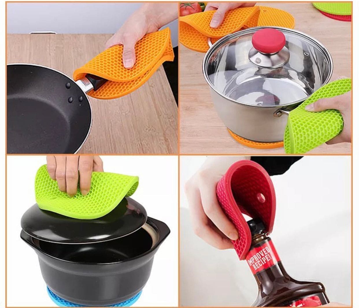 Round Honey Comb Silicon Placement Anti Scalding Non-Slip Pad, Insulation Pot Pad, Table Mat Bowl Cup Pads, Mat Drink Coaster