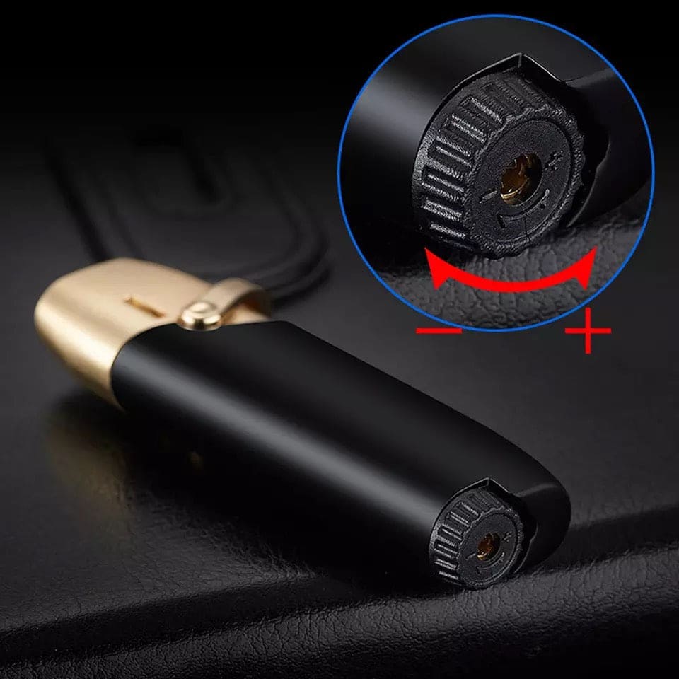 Metal Jet Cigarettes Gas Lighter, Blue Flame Straight Lighter, Butane Inflatable Cigar Lighter, Turbine Windproof Cigar Lighter, Simple Mini Portable Gas Smoking Lighter