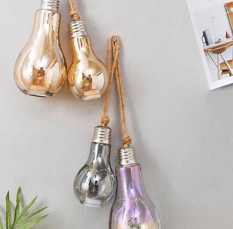 Creative Hemp Rope Led Bulb, Wall Hanging Led Glass Bulb, Craft Style Bulb For Decoration