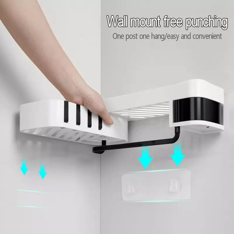Bathroom Corner Organizer, Storage Cosmetic Rack, Shampoo shelves Soap Holder, No Drilling Wall Mounted Shower Organizer, Rotatable Shower shelf, Wall Mounted Bathroom Accessories