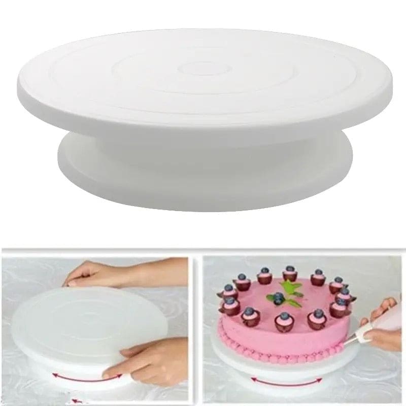 Cake Turntable Stand, Rotating Stable Anti-skid Round Cake Table, Cake Decorating Rotary Table, Kitchen Baking Tool, Revolving Dessert Serving Plate