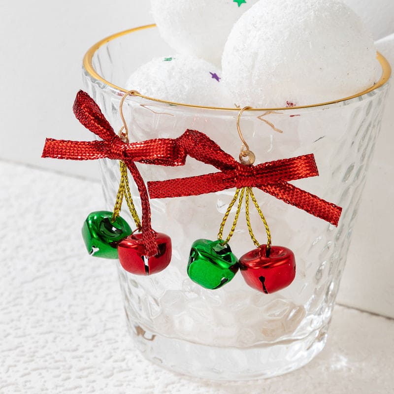 Christmas Tree Bell Earrings, Creative Holiday Party Dangle Earrings, Bell Earring Women Fashion Jewelry, Bow Style Earrings