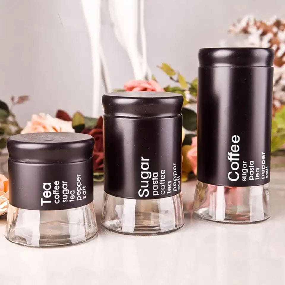 TCS Food Storage Jar, Coffee Beans Tea Snacks Sealed Container,  Multifunctional Leak Proof Transparent Wide Caliber Canister, Seasoning Bottle Spice Jars, Multifunction, Kitchen Cereal Dispenser Storage Containers, Stainless Steel Hermetic Pots