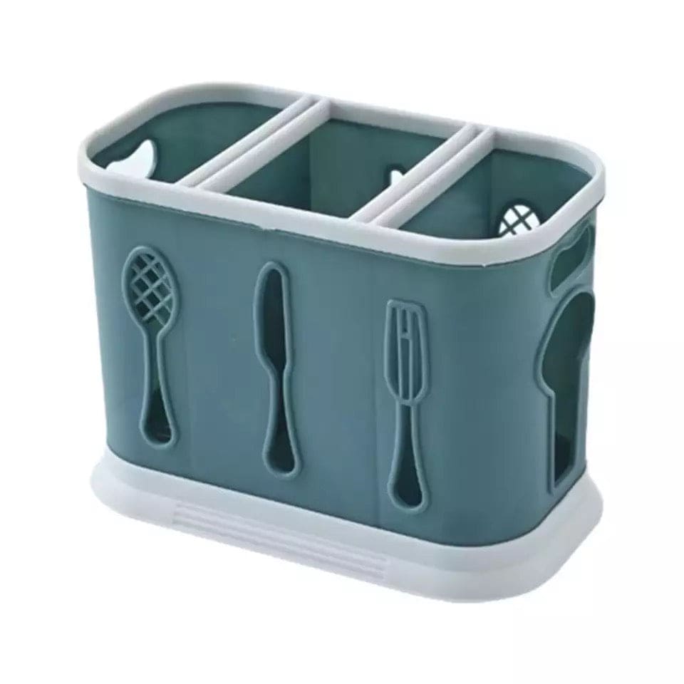 3 Compartment Large Capacity Lightweight Spoon And Chopsticks Holder, Multifunction Ventilation Safe Tableware Spoons Storage Holder, Plastic Chopsticks Cage Rack For Countertop