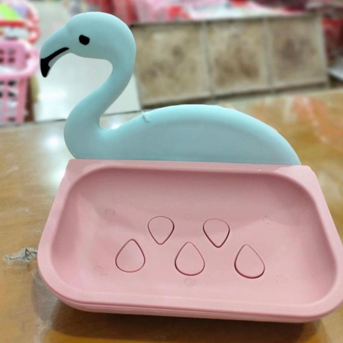 Flamingo Shape Soap Box, Bathroom Shower Soap Holder, Dish storage Tray, Portable Free Punch Soap Case, Soap Storage Rack, Soap Container, Wall-Mounted Draining Soap Box, Wall Mounted Soap Container