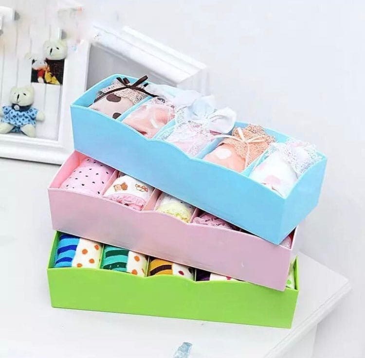 5 Grids Drawer Organizer, Storage Organizer for Home Closet, 5 Grids Drawer Divider