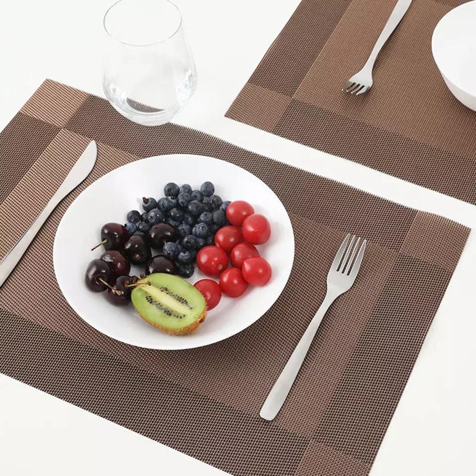 Pack Of 6 PVC Placemat Kitchen Dining Table Mats, Heat Resistant & Washable Table Pad