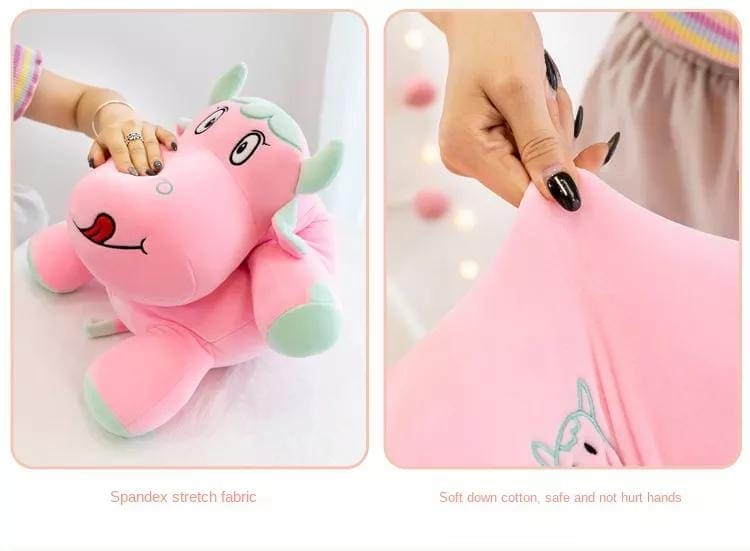 Cattle Plush Pillow With Soft Flannel blanket, Stuffed Hand Warmer Toys, 2 in 1 Plush Pillow with Blanket, Multi-purpose Pillow Plush Toy For Kids