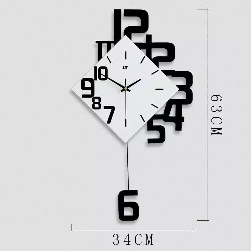 Nordic Style Luxury Swing Wall Clock, Classic Wooden Creative Clock, Swing Hanging Mute Pendulum Wall Clock