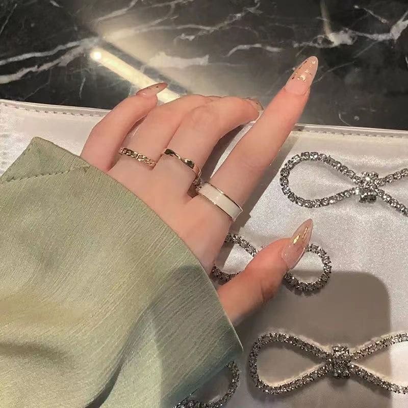Creative Three Piece Opening Rings For Women, Hollow Round Opening Women Finger Ring, Hip Hop Cross Rings