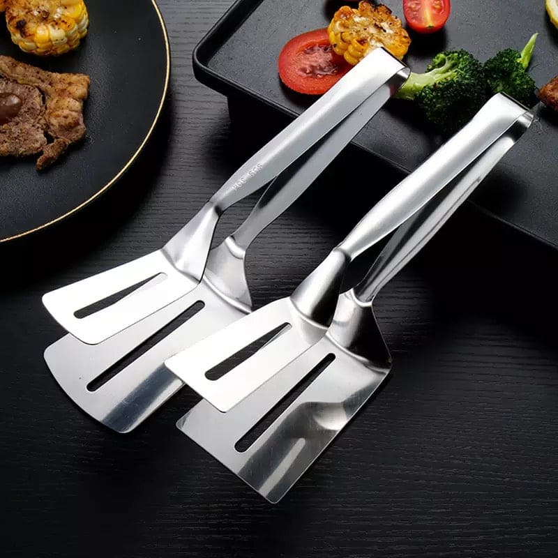 Stainless Steel Steak Clamp, Multi-Functional Food Clip Anti-Scald Bread Clip, Multifunctional Cooking Tong Double Sided Spatula