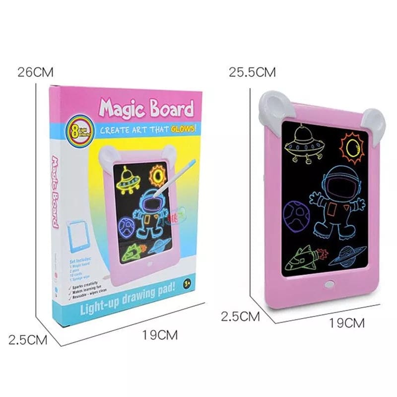 3D Magic Drawing Board With Pen, Sketch Pad, Light Effects Puzzles Board, Digital Graffiti Pad, LCD Writing Tablet For Kids, Educational Toys For Children, Kids Writing Board