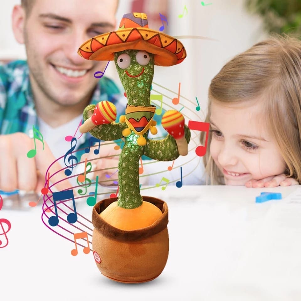 Lovely Talking Toy Dancing Cactus, Cactus Plush Toy, New Electronic Dancing Cactus, Luminous Recording Learning to Speak Twisting Kid Toy, Speak Talk Sound Record Repeat Toy, Kids Education Toy