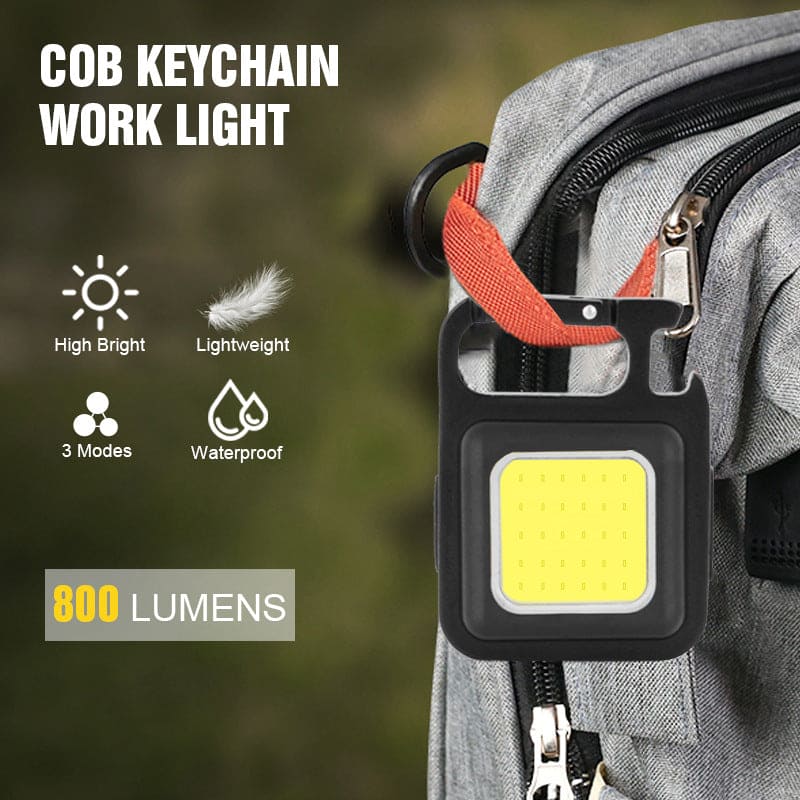 Mini Square LED Flashlight, Portable Pocket Flashlight Keychains, Rechargeable For Outdoor Camping, Emergency Lamps Work Light, Multifunction Portable Pocket Light, COB Inspection Light
