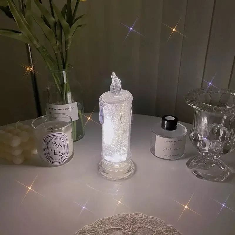 Candle Shape Electronic Lamp, Flameless Plastic Candle Tea Light, Home Decor Candle Lamp, Simulation Candle Led Small Night Lamp, Simulation Candle Led Small Night Lamp